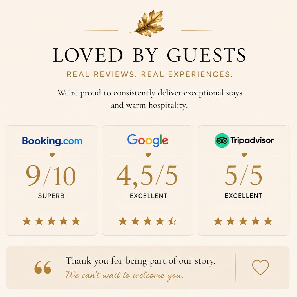 Loved by guests: Oak Manor guest house rated 9/10 Superb on Booking.com, 4.5/5 on Google and 5/5 on Tripadvisor